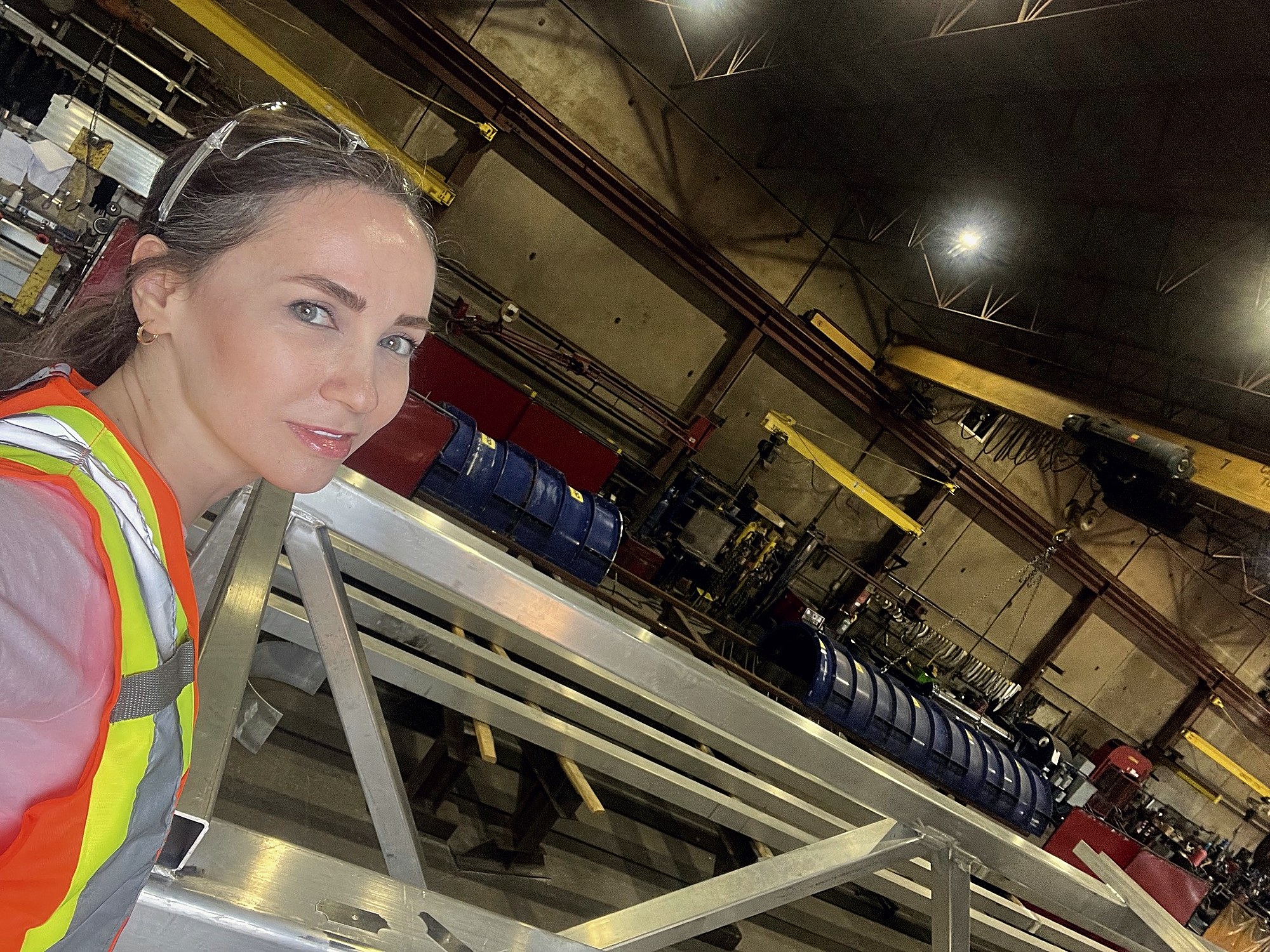 Noble Testing inspector in a fabrication shop